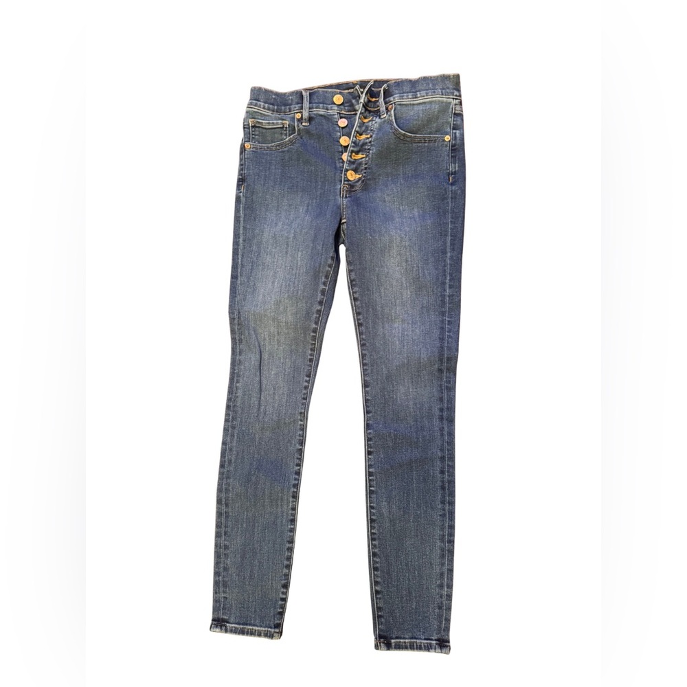 Express Women's Skinny Mid Rise Blue Denim Jeans Size 4 - Picture 3 of 7